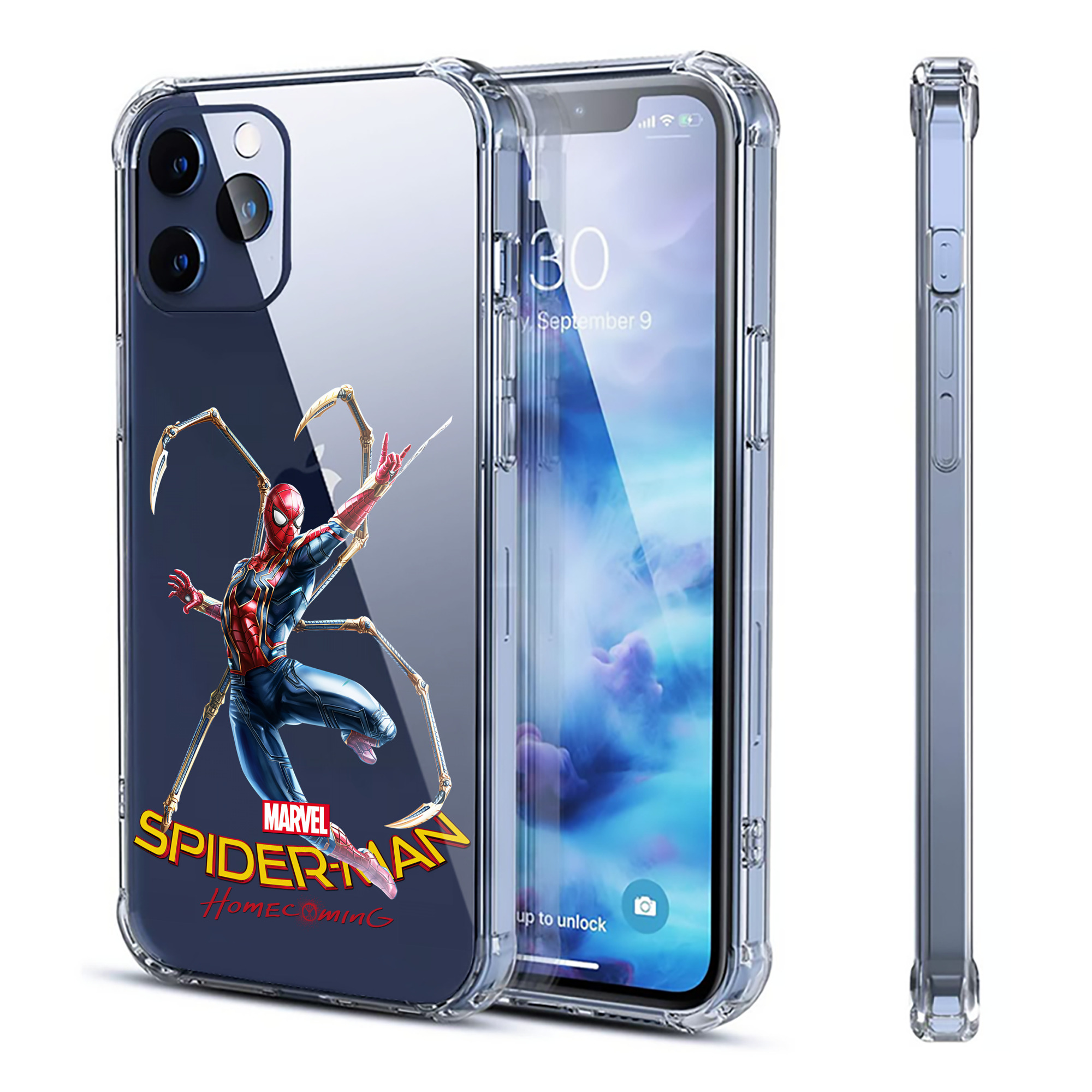 （画像用） Spider Man スパイダーマン 【iPhone 12シリーズ対応】透明スマホケース（クリアソフトケース）